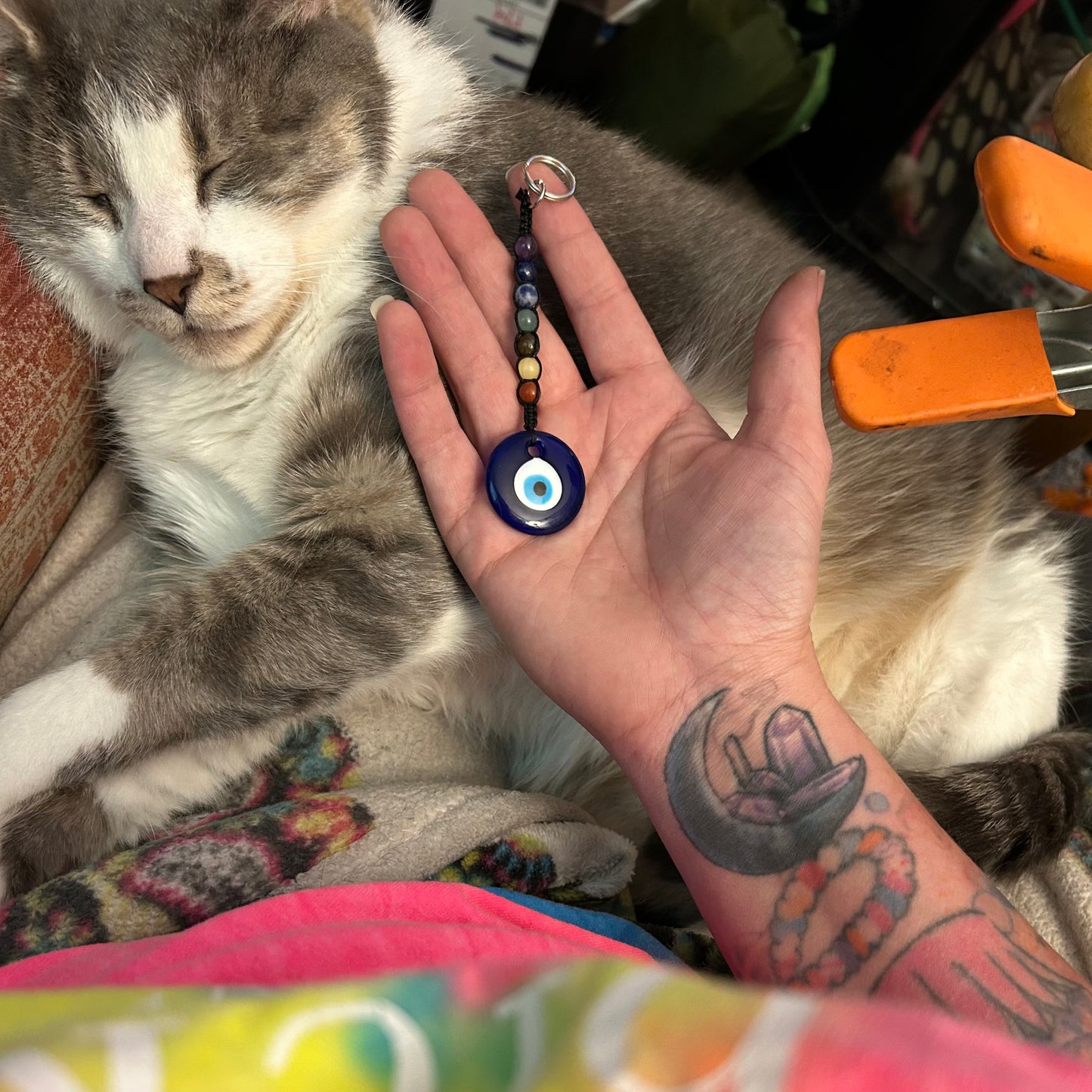 Evil Eye Chakra Balancing Keychain
