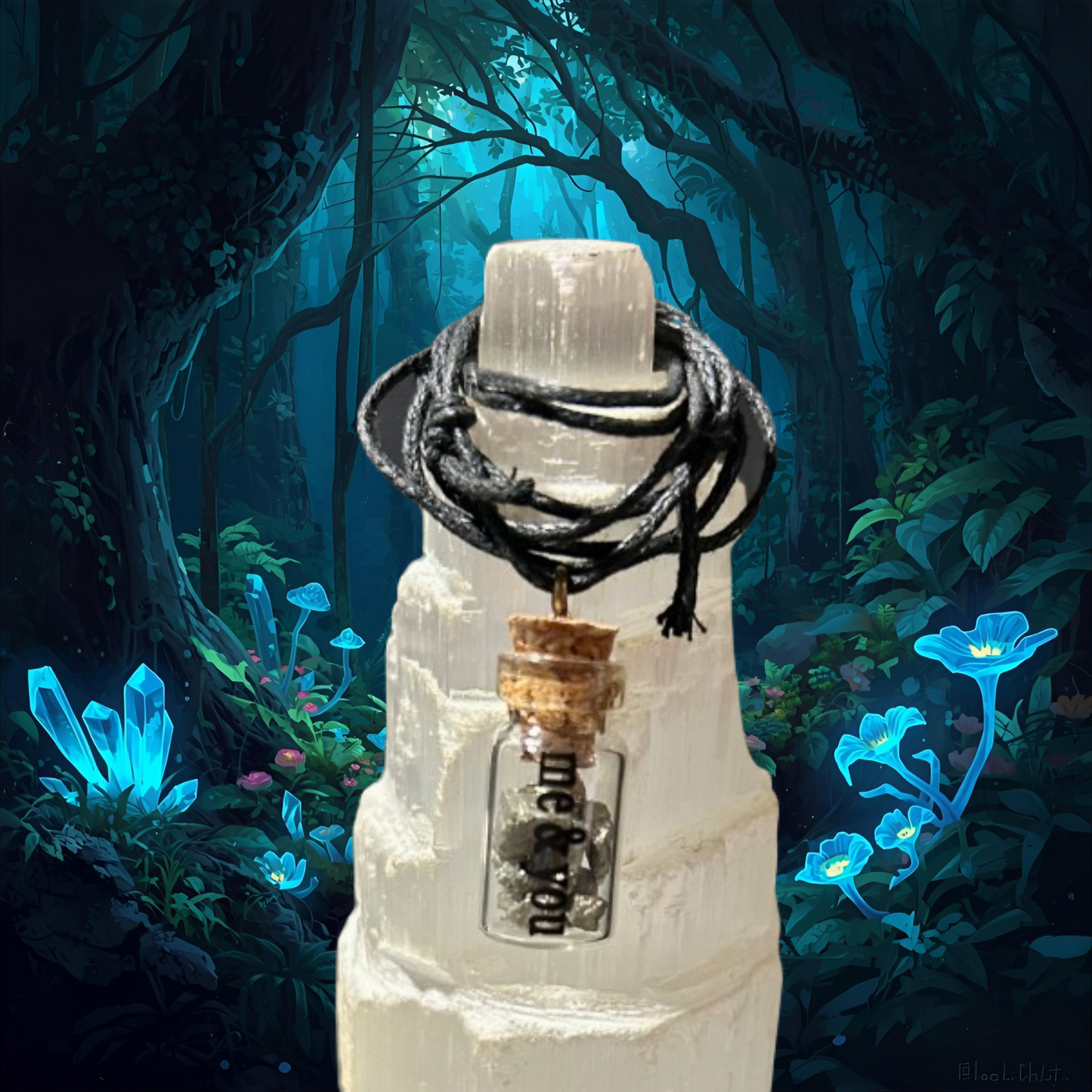 Pyrite Crystal Jar Necklace