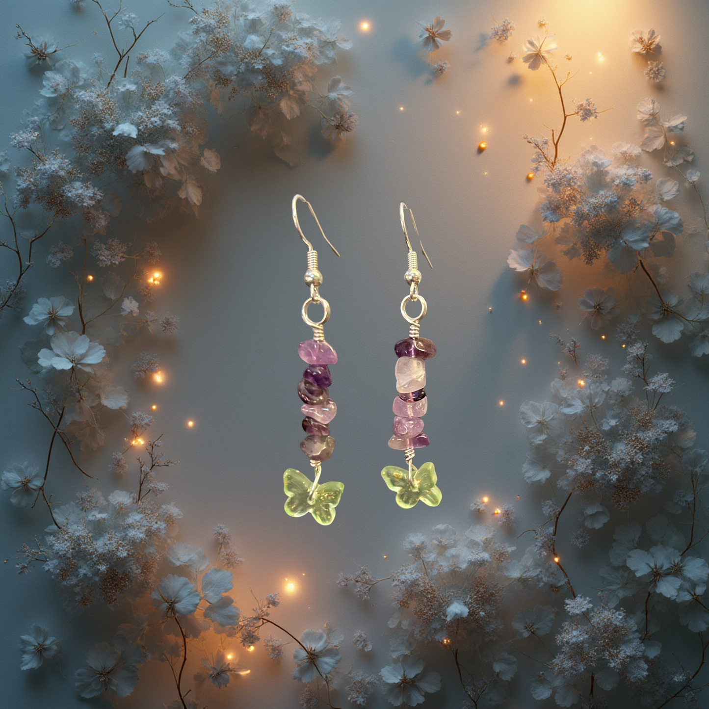 Amethyst Butterfly Earrings