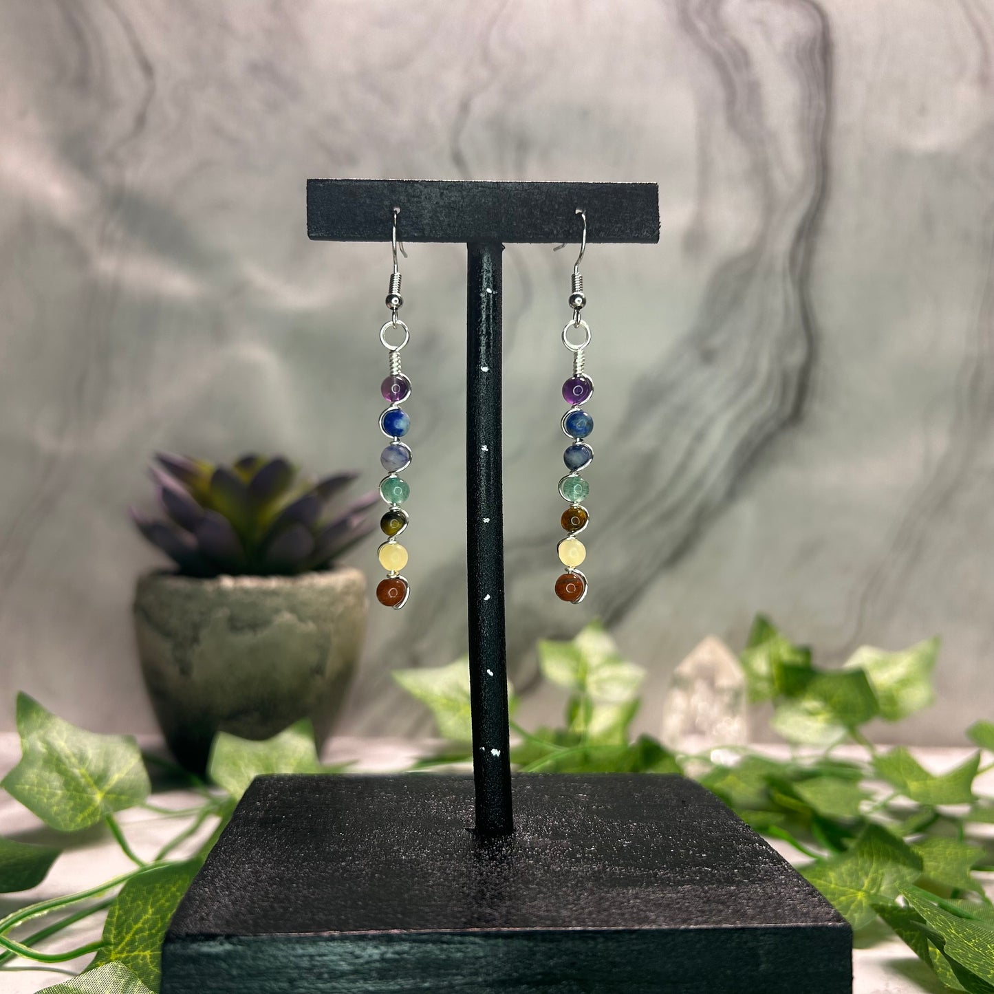 Chakra Balancing Earrings - Silver
