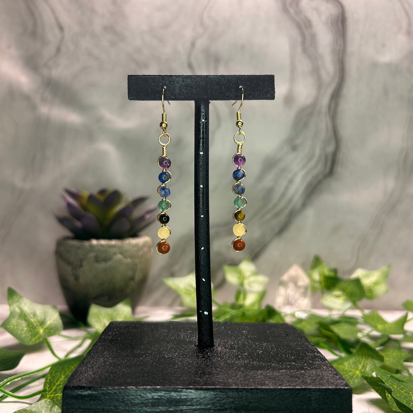 Chakra Balancing Earrings - Gold