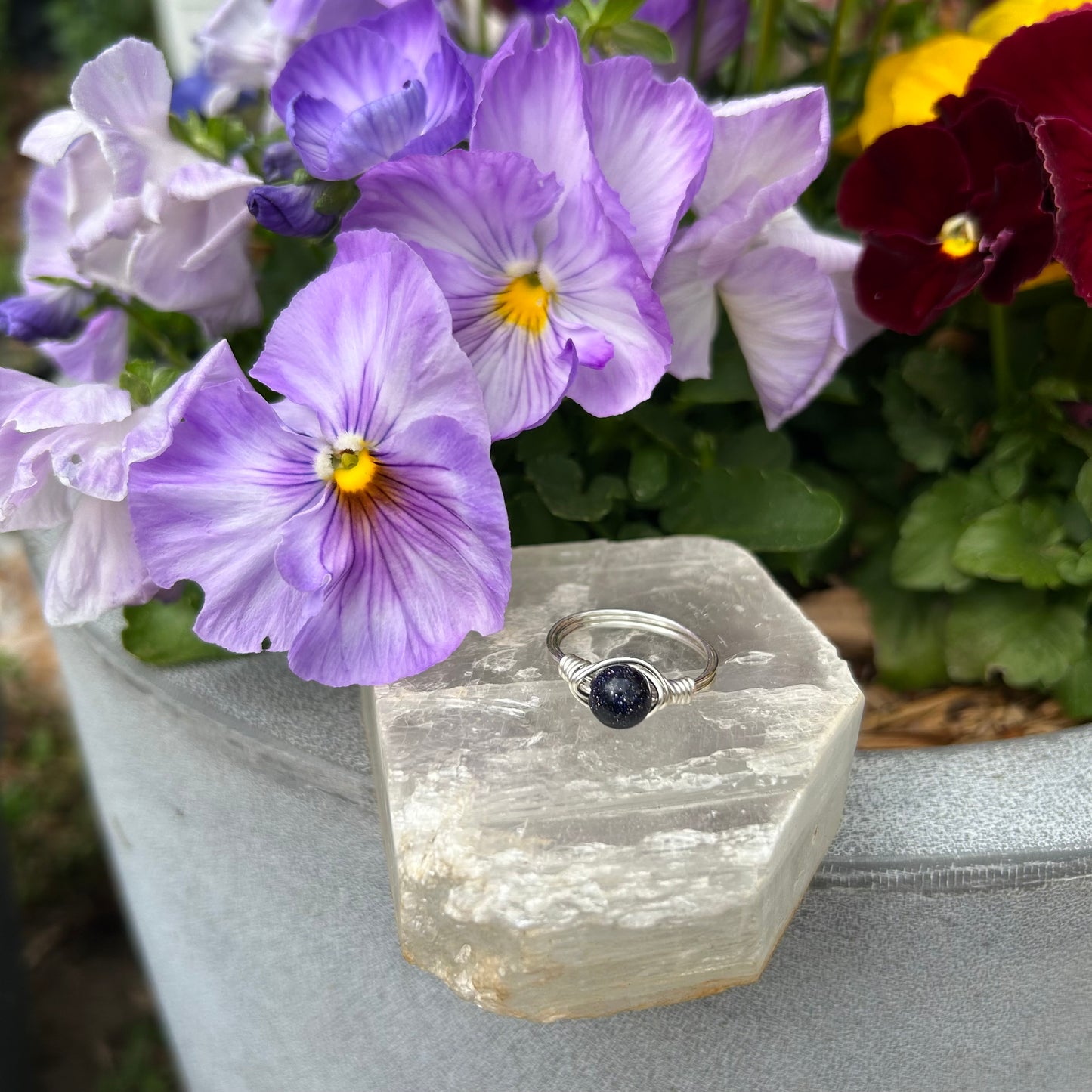 Blue Goldstone Ring - 9