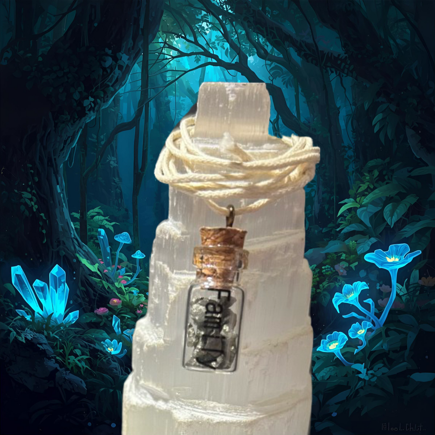 Pyrite Crystal Jar Necklace