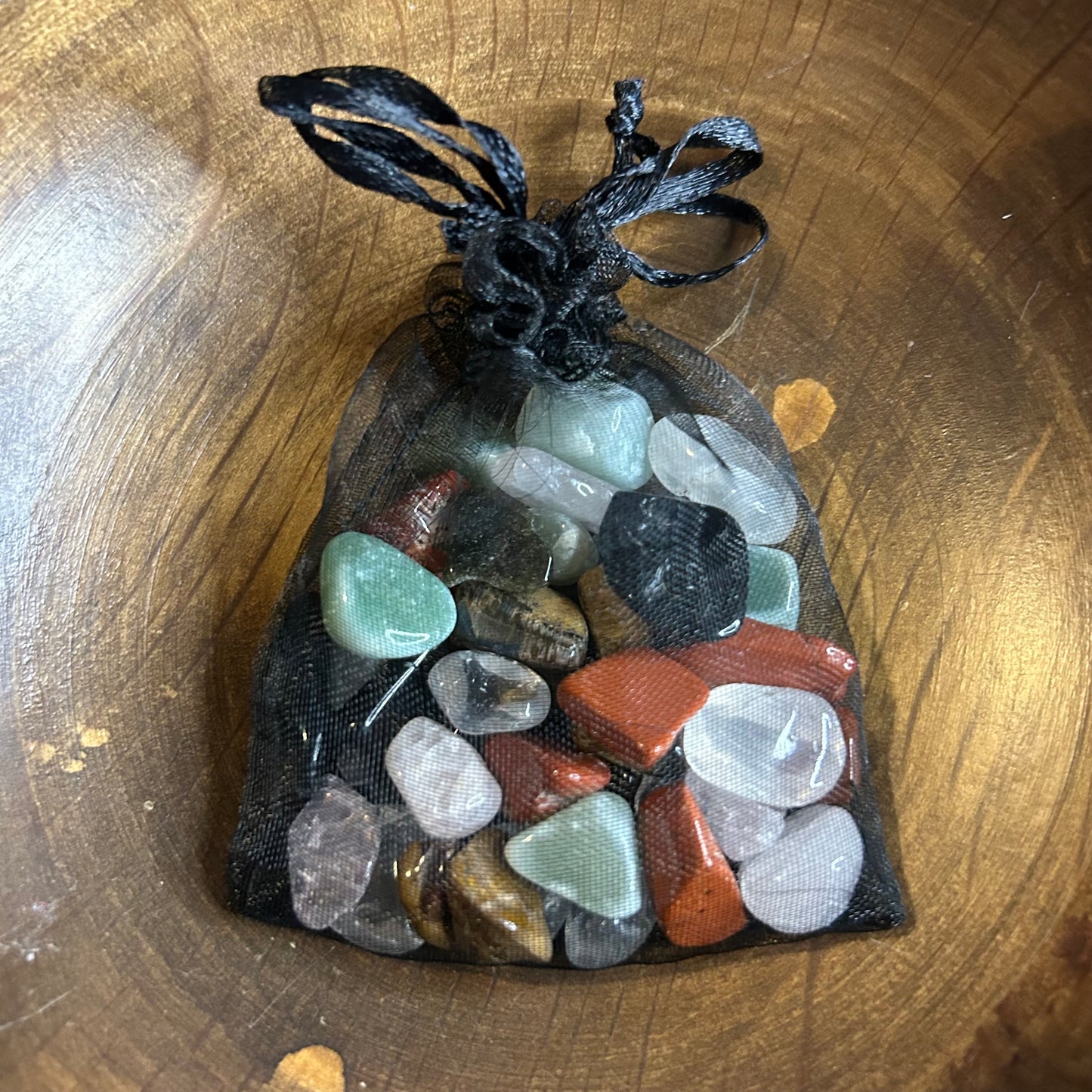 Tumbled Mixed Gemstone Pouch