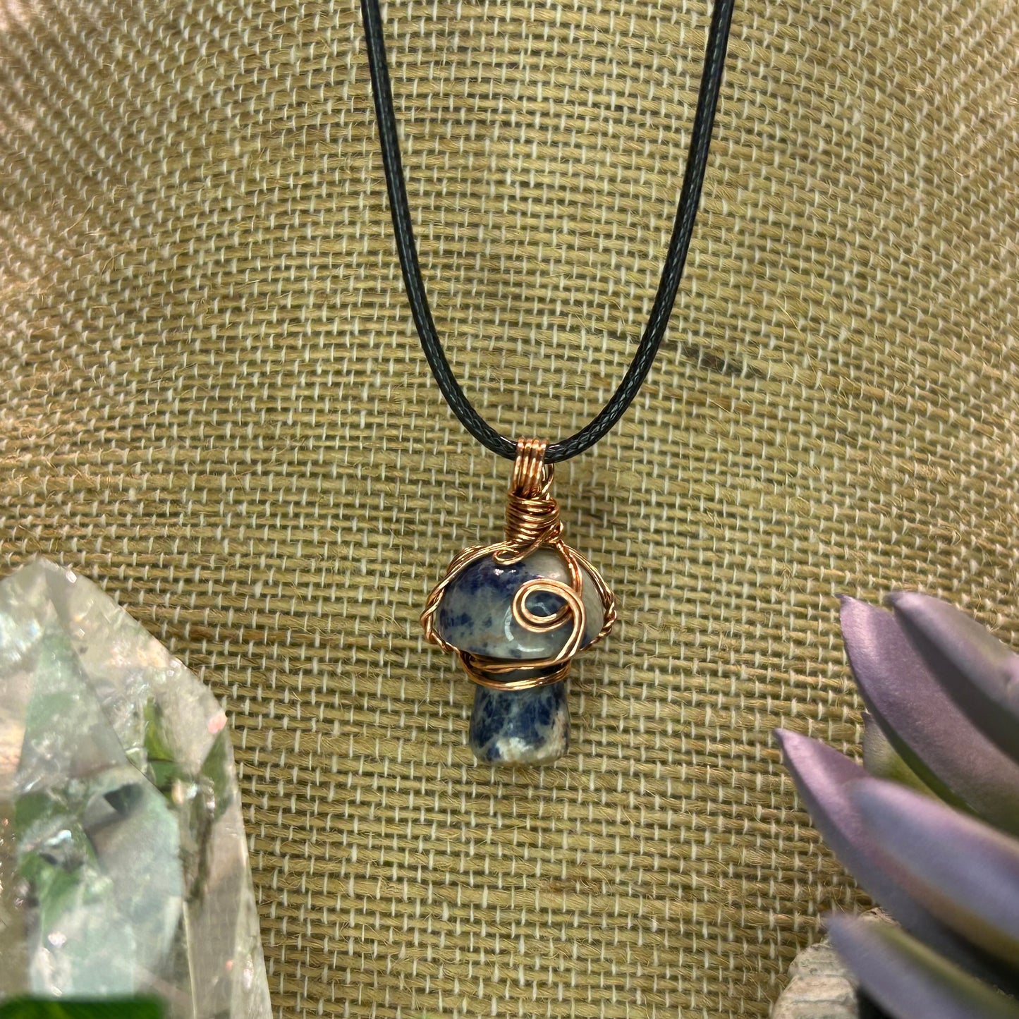 Sodalite Mini Mushroom Necklace