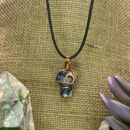 Sodalite Mini Mushroom Necklace