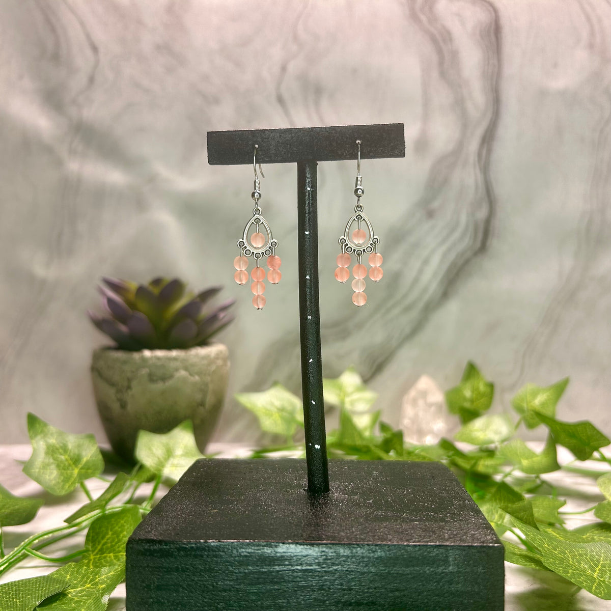 Cherry Quartz Earrings