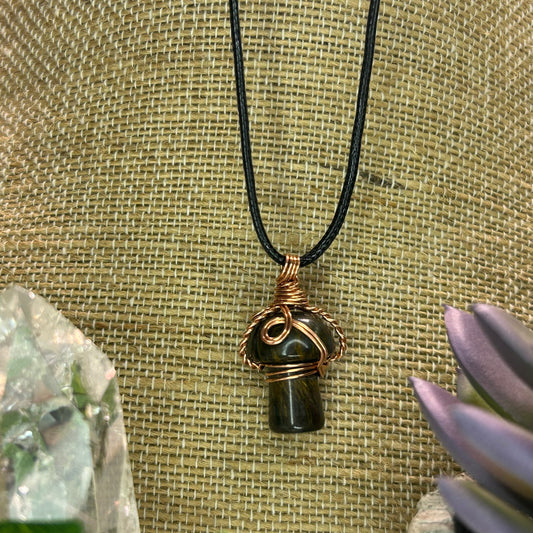 Tiger’s Eye Mini Mushroom Necklace