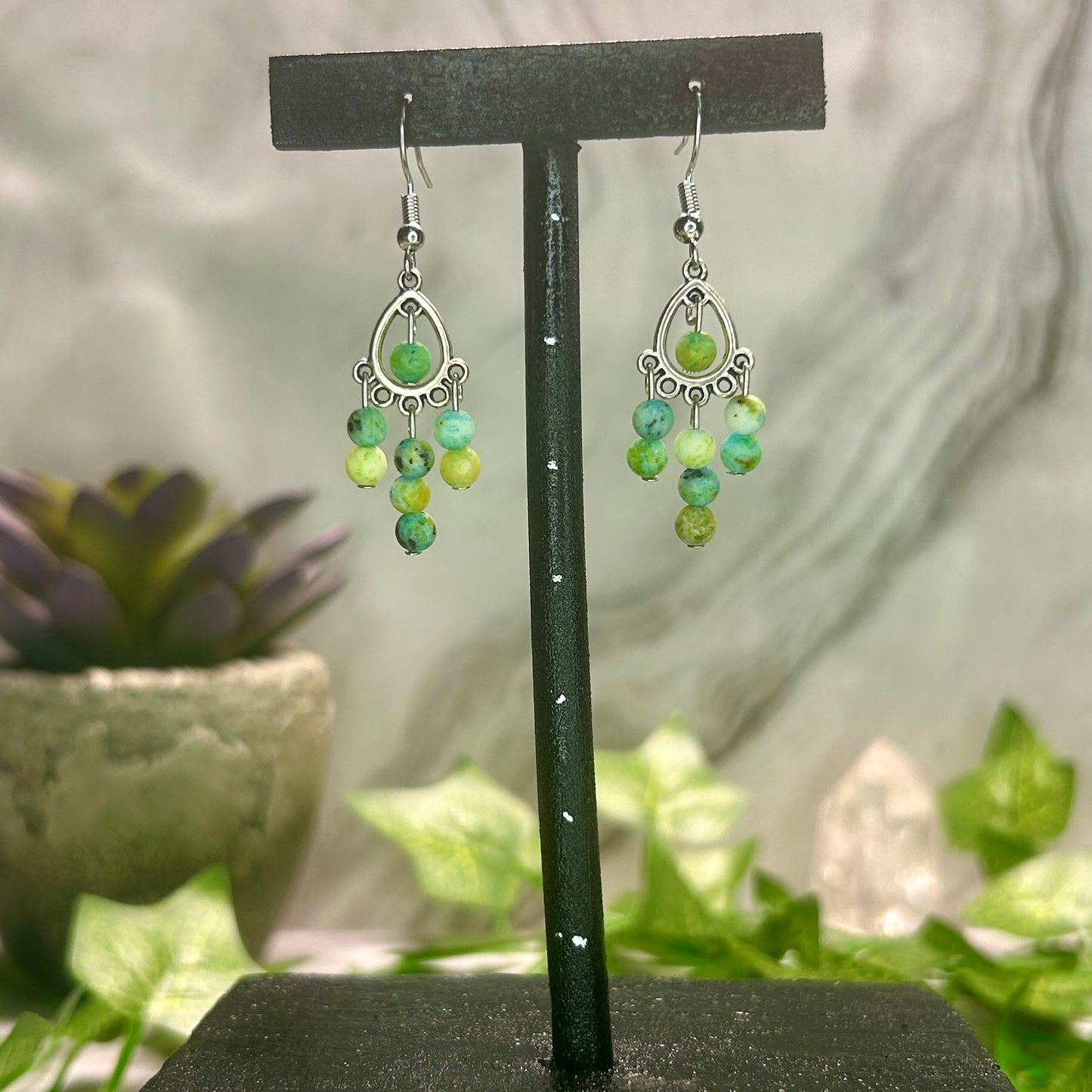 Yellow Chrysocolla Jasper Earrings