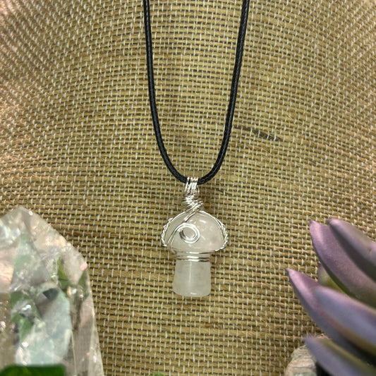 Clear Quartz Mini Mushroom Necklace
