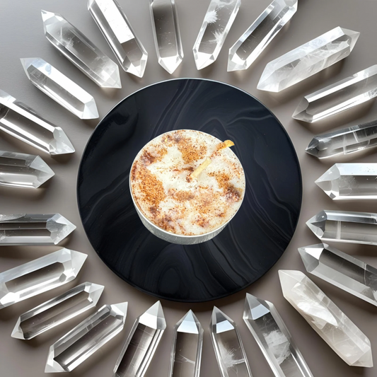 Abundance Crystal Intention Tealight Candle w/ Pyrite