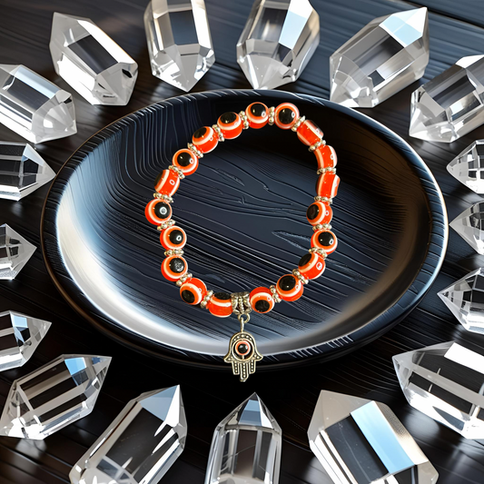 Evil Eye Bracelet - Red w/ Hamsa