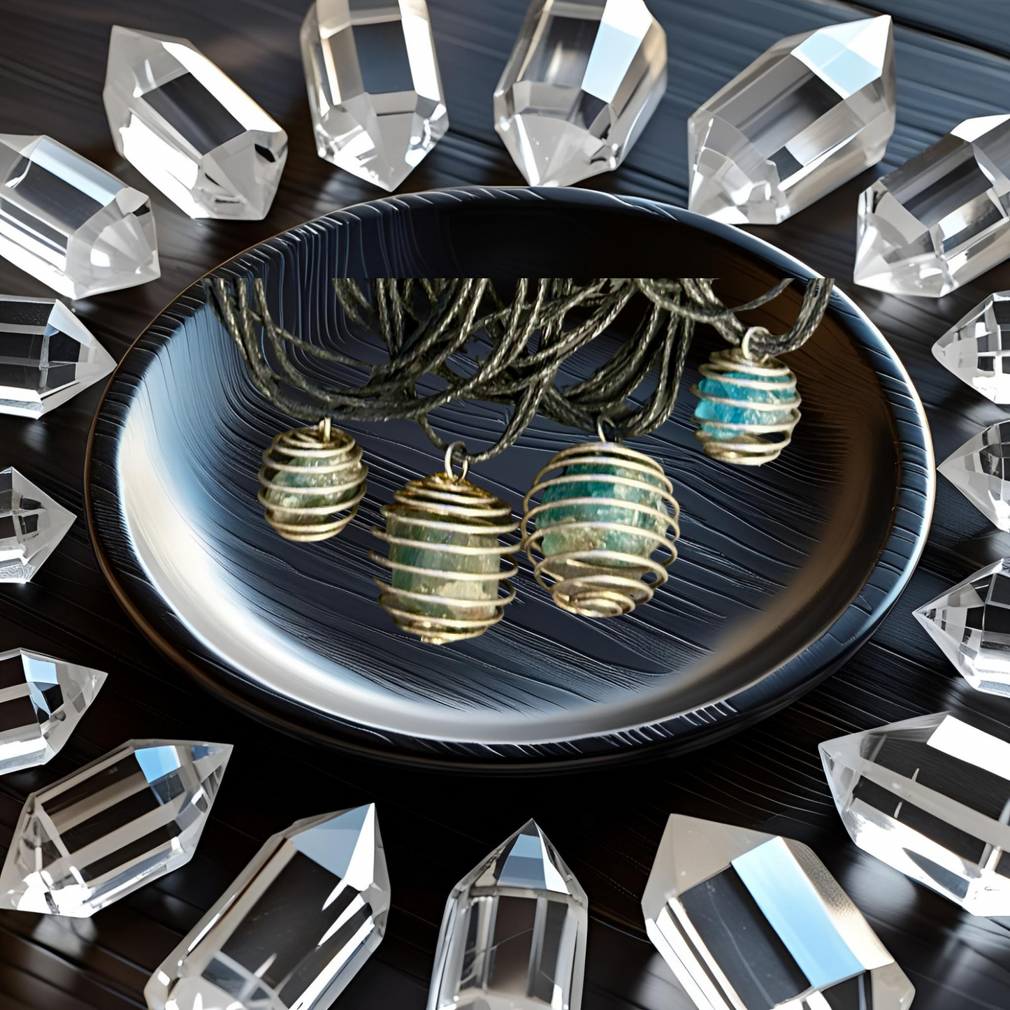 Aquamarine Caged Necklaces