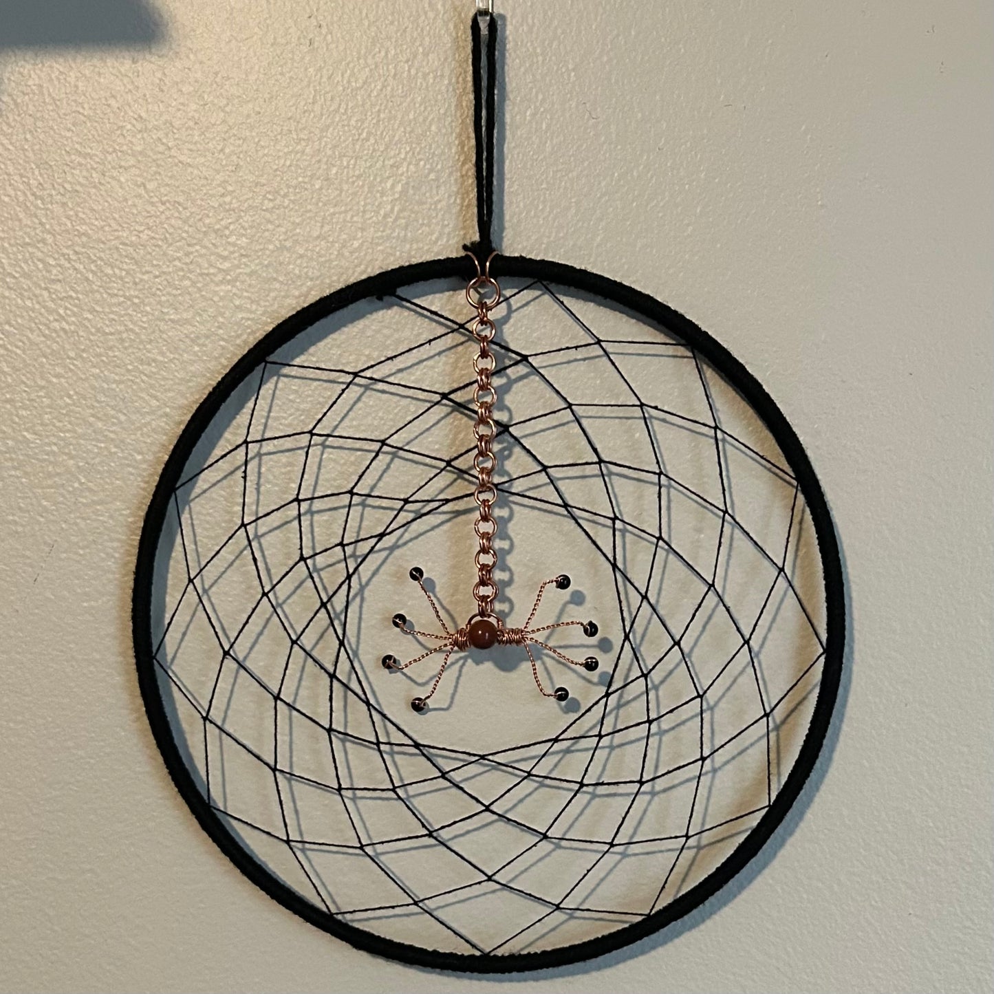 Dreamcatcher 8" w/ Copper Spider, Red Jasper & Black Agate