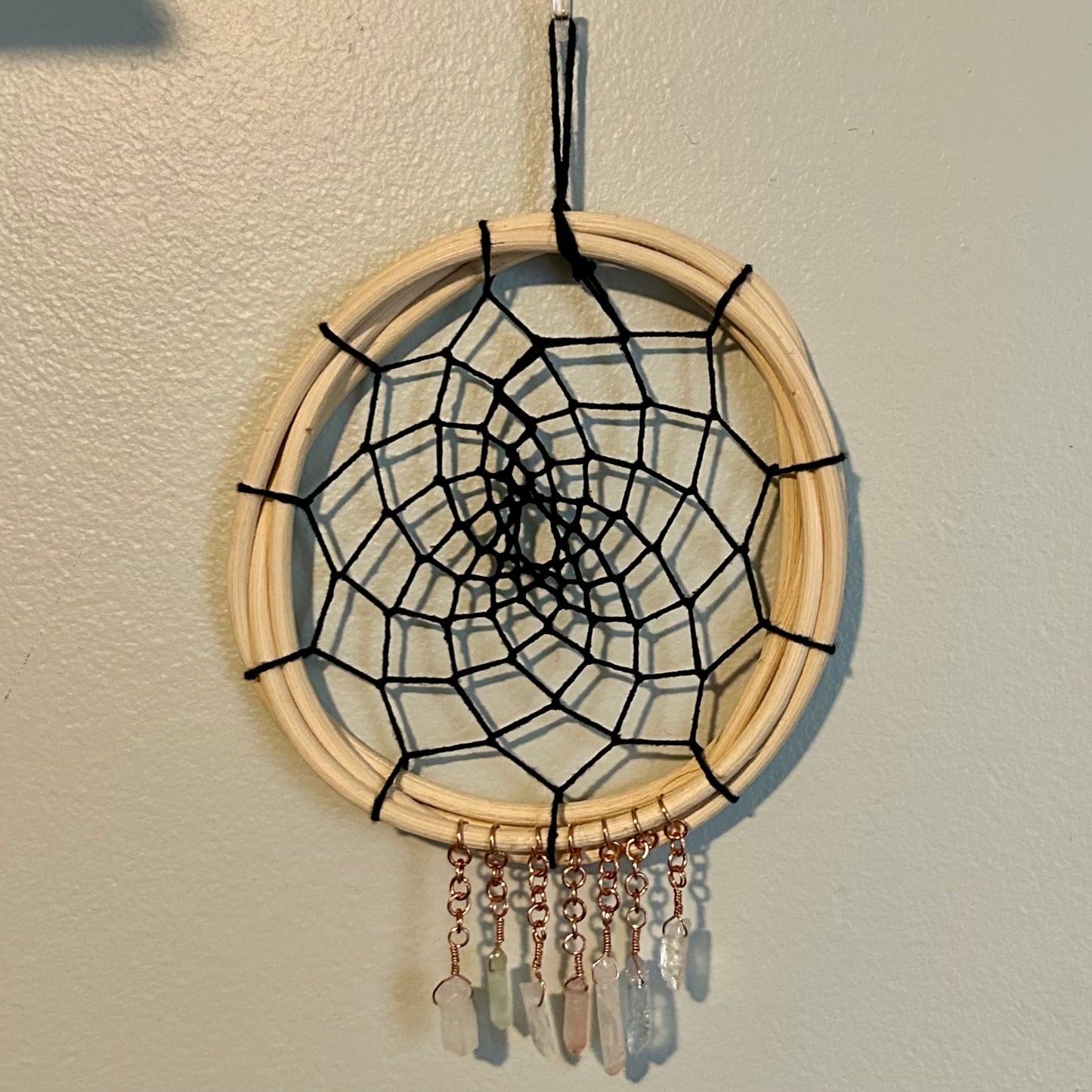 Dreamcatcher 6" w/ Copper, Clear Quartz & Angel Aura Quartz