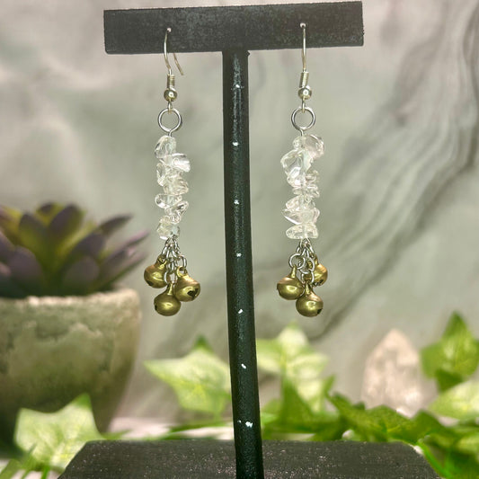 Clear Quartz Spirit Bell Earrings