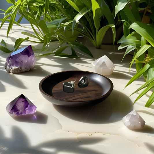 Black Obsidian Stud Earrings