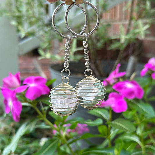 Prosperity Keychain - Green Aventurine & Rose Quartz