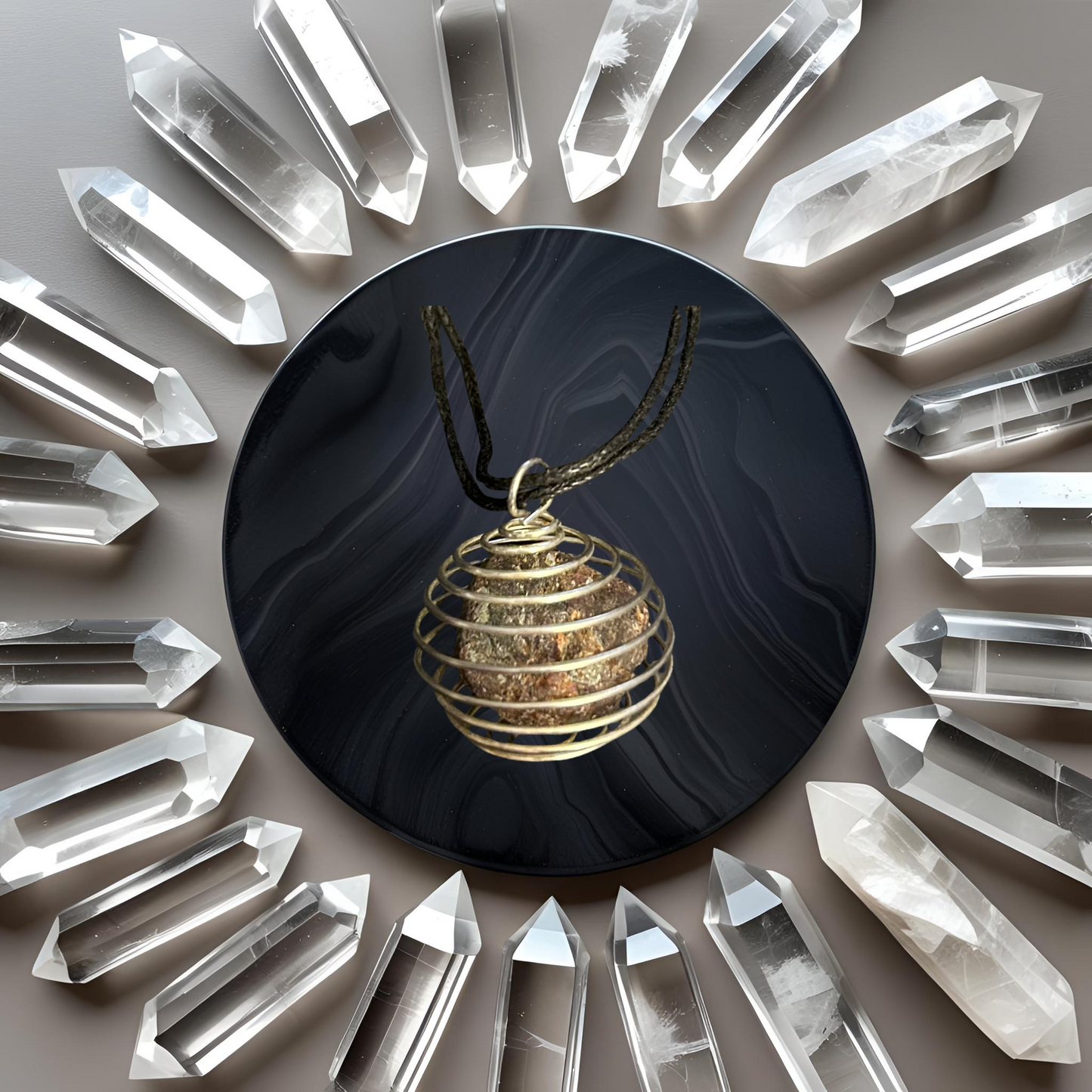 Garnet Caged Necklaces