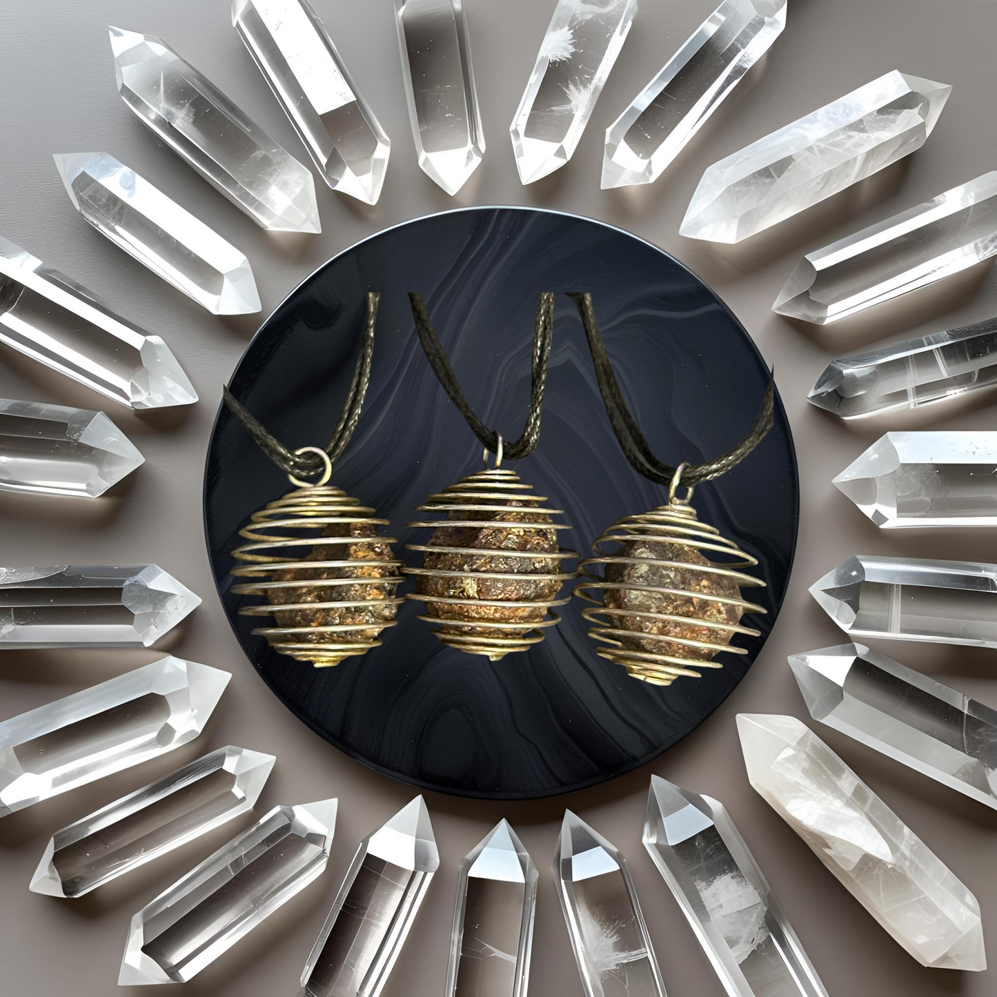 Garnet Caged Necklaces