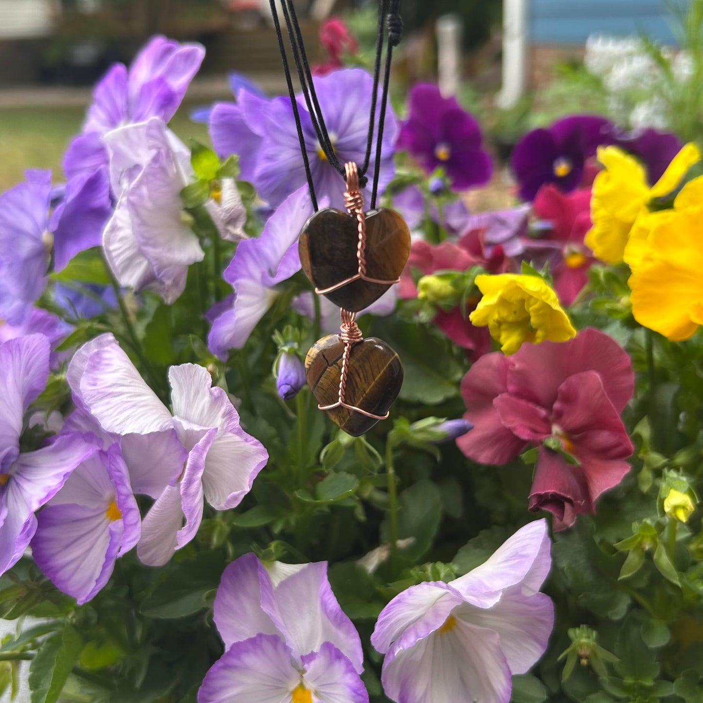 Tiger's Eye Mini Heart Necklace