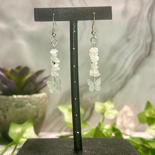 Rainbow Moonstone Butterfly Earrings