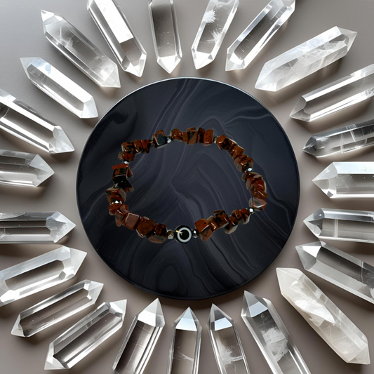 Garnet Bracelet w/ Red Evil Eye