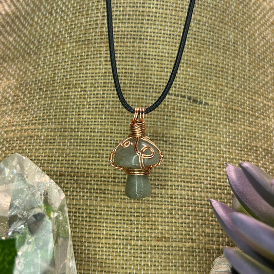 Labradorite Mini Mushroom Necklace