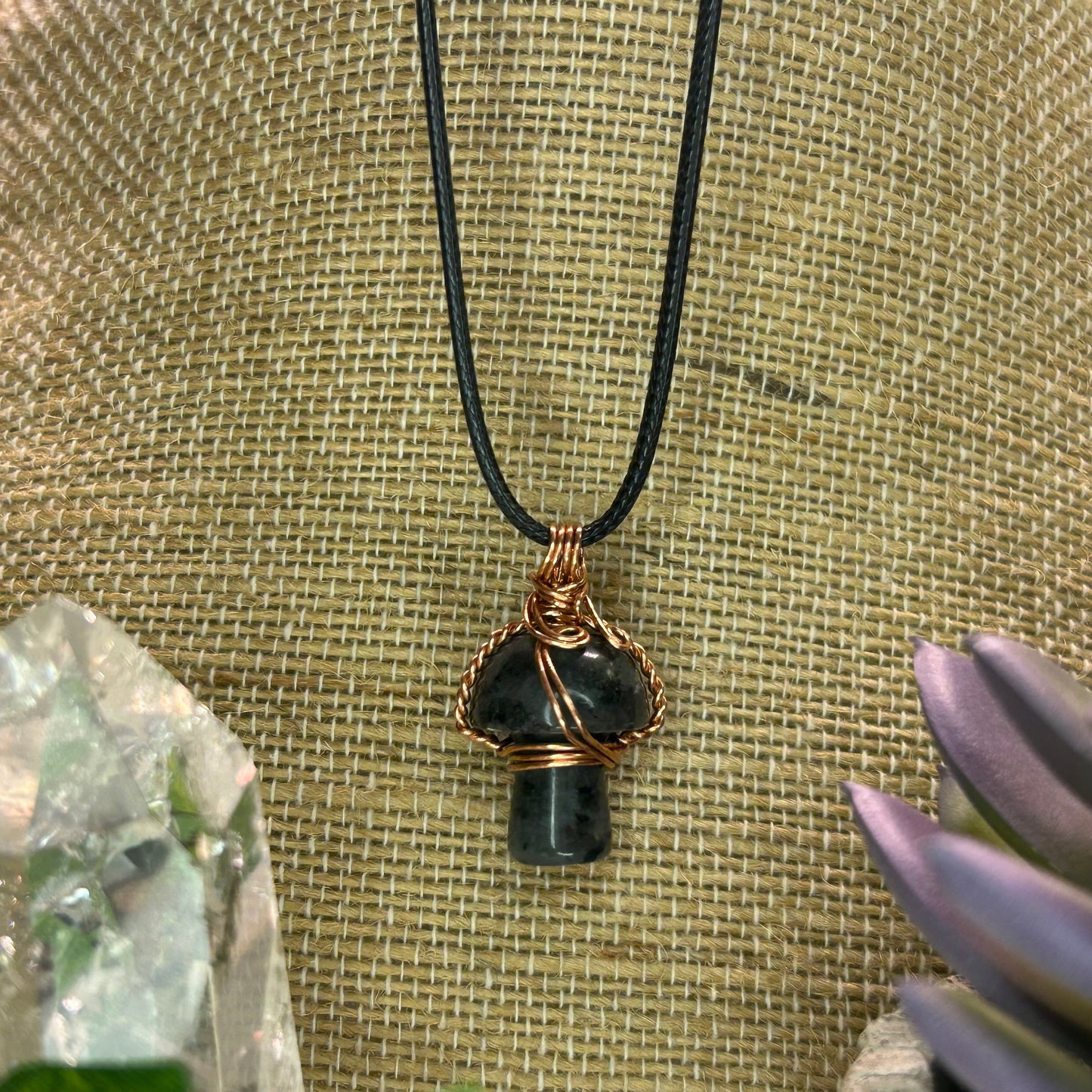 Larkivite Mini Mushroom Necklace