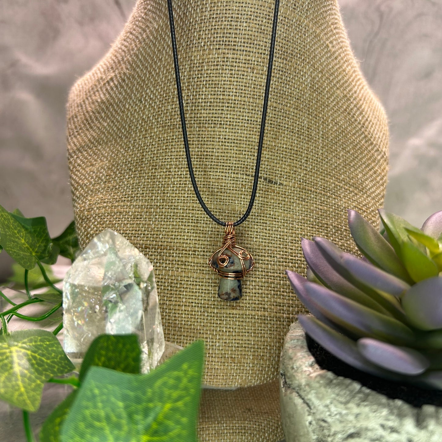 Sodalite Mini Mushroom Necklace