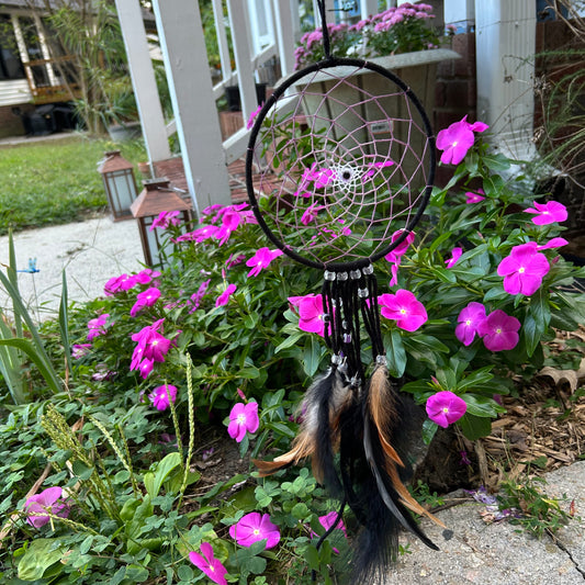 Purple Evil Eye 6" Dreamcatcher w/ Feathers