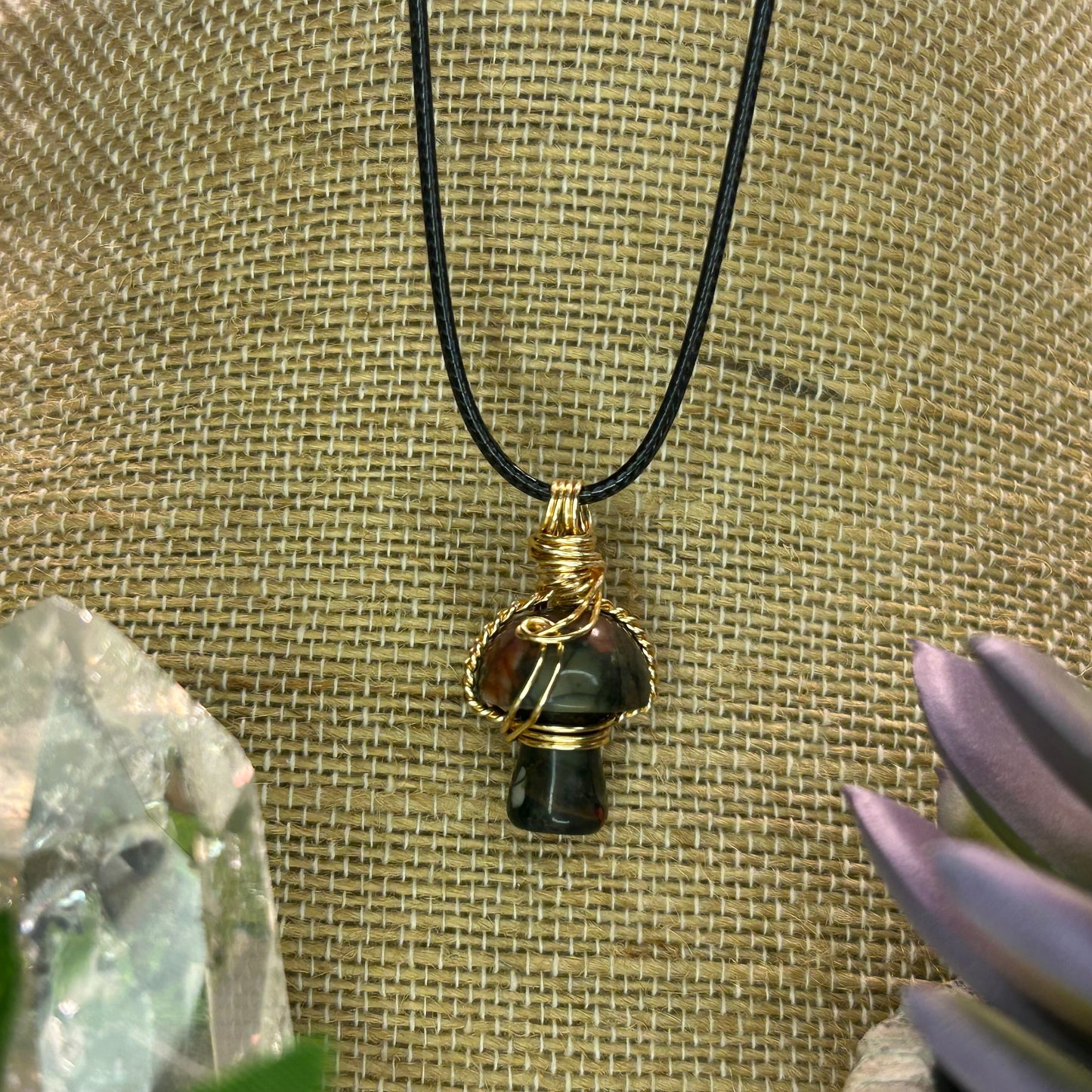 Red Moss Agate Mini Mushroom