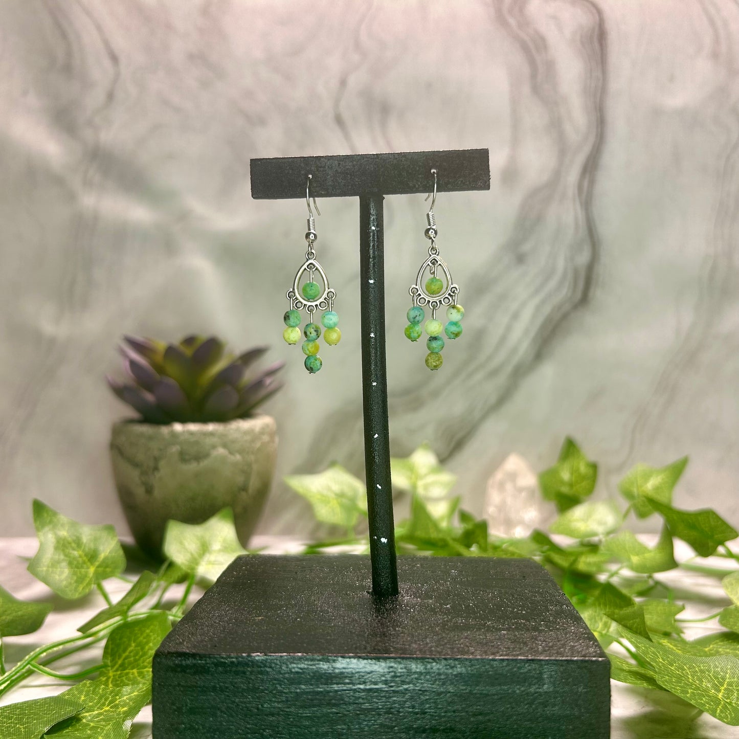 Yellow Chrysocolla Jasper Earrings