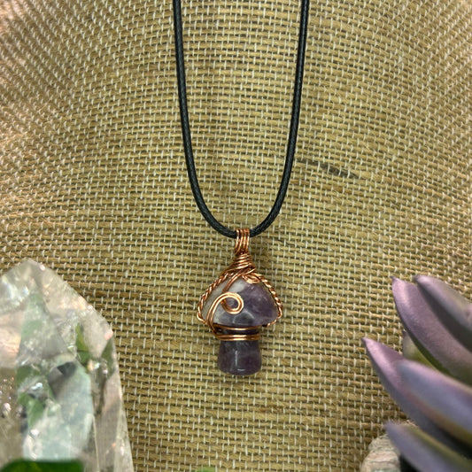 Amethyst Mini Mushroom Necklace