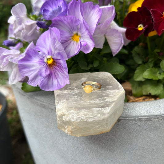 Yellow Jade Ring - 5.5