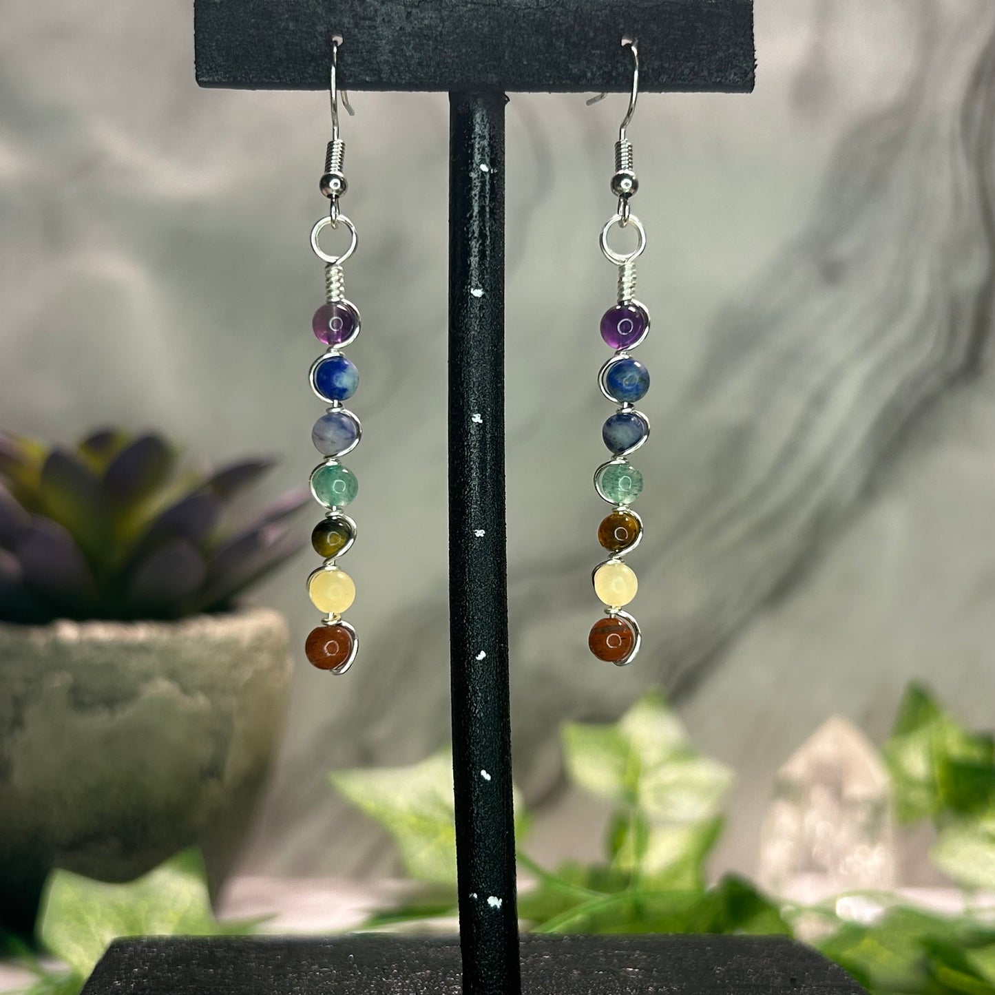 Chakra Balancing Earrings - Silver