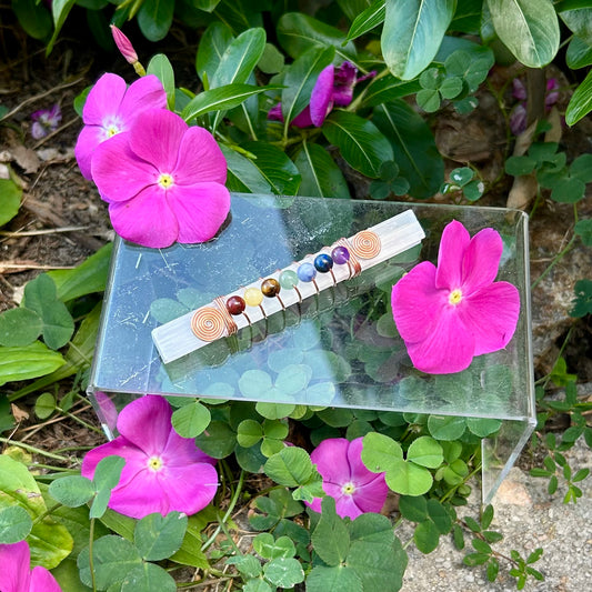 Chakra Balancing Selenite Wand 4"
