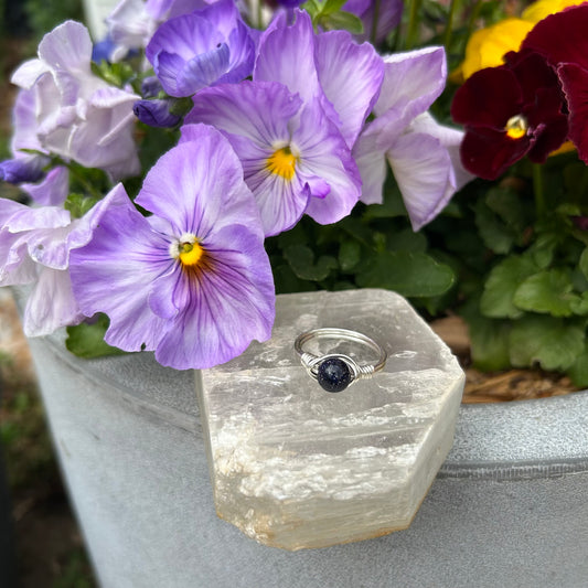 Blue Goldstone Ring - 9