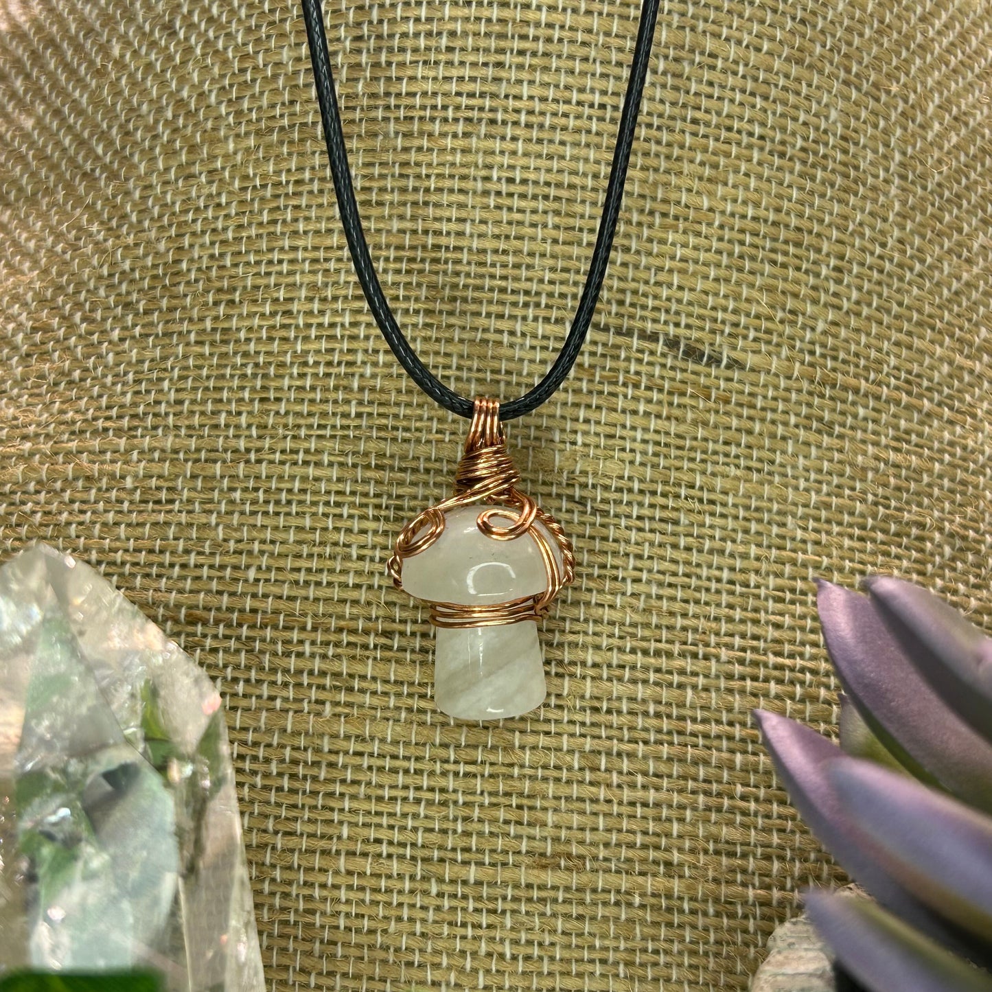 Clear Quartz Mini Mushroom Necklace