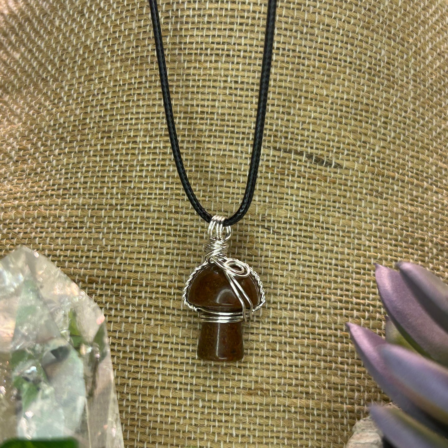 Red Jasper Mini Mushroom Necklace