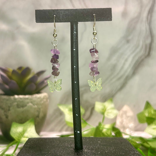 Amethyst Butterfly Earrings
