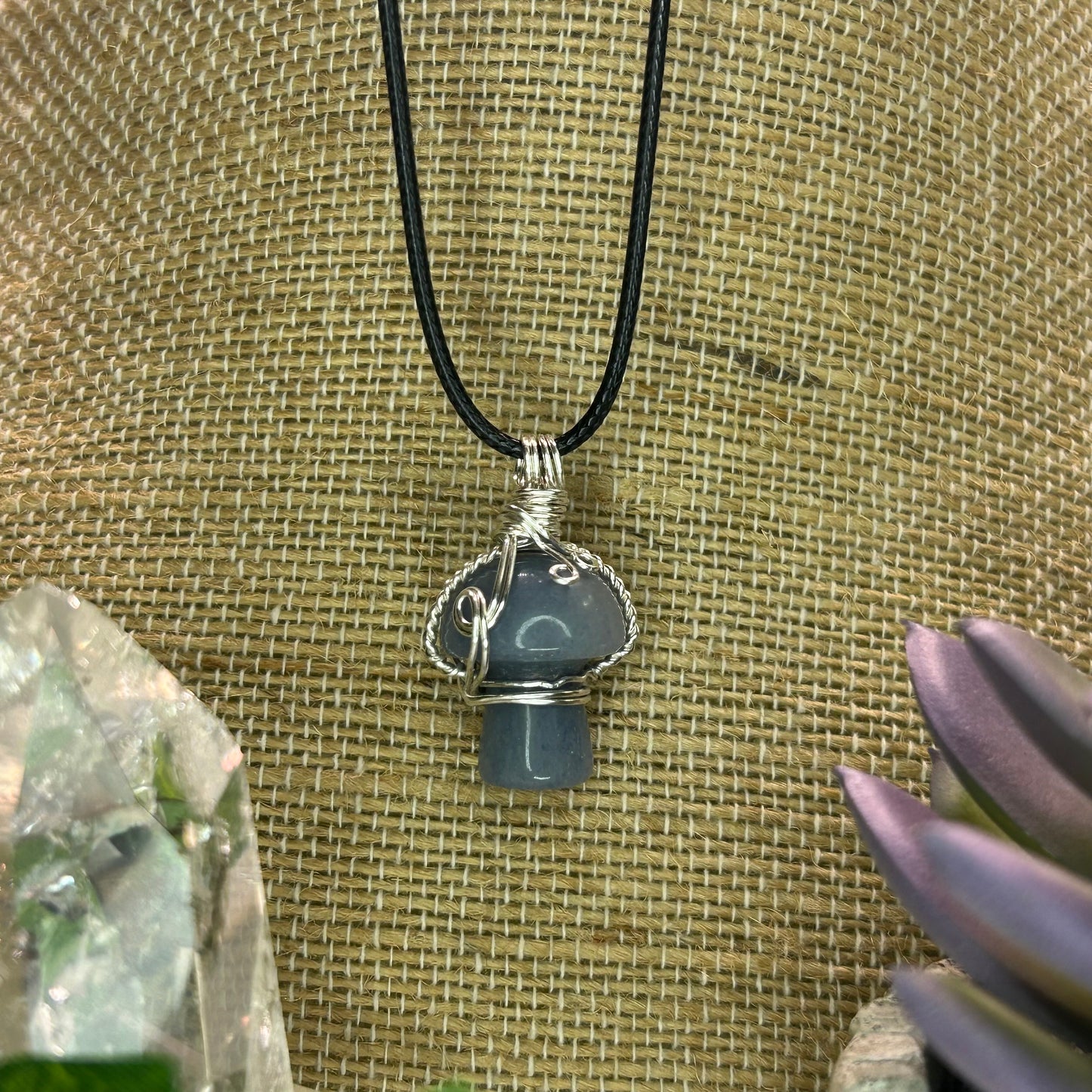 Blue Aventurine Mini Mushroom Necklace