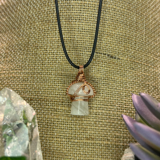 Clear Quartz Mini Mushroom Necklace