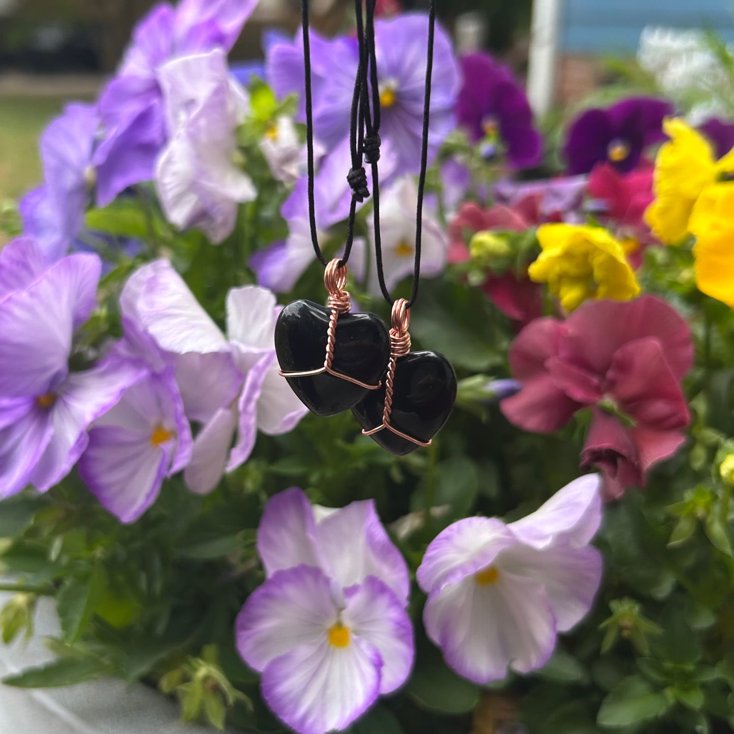 Black Obsidian Mini Heart Necklace