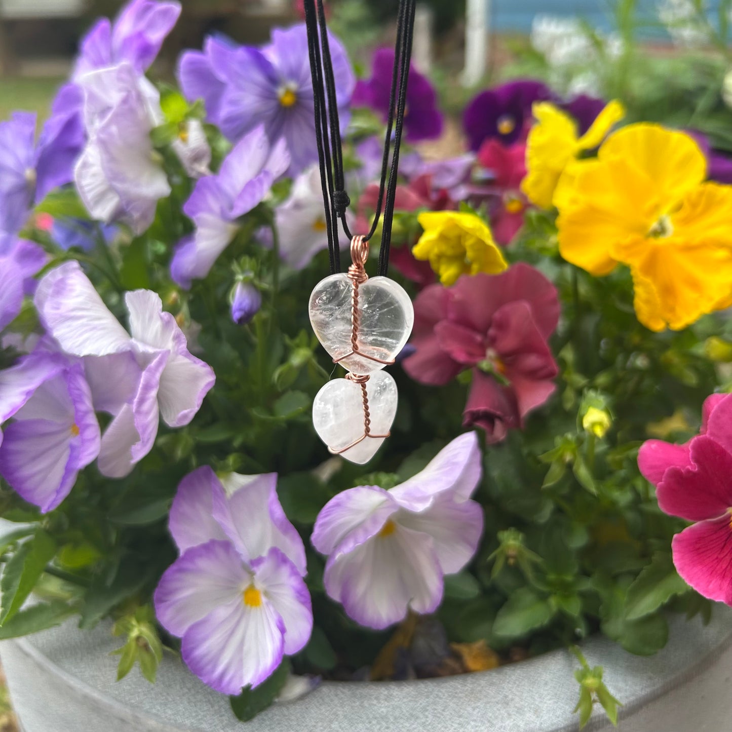 Clear Quartz Mini Heart Necklace