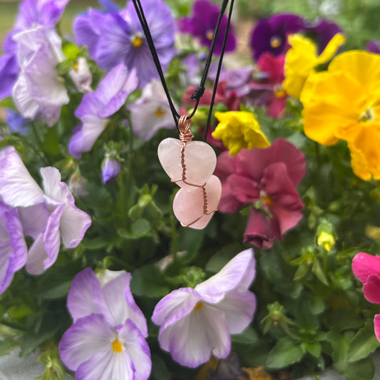 Rose Quartz Mini Heart Necklace
