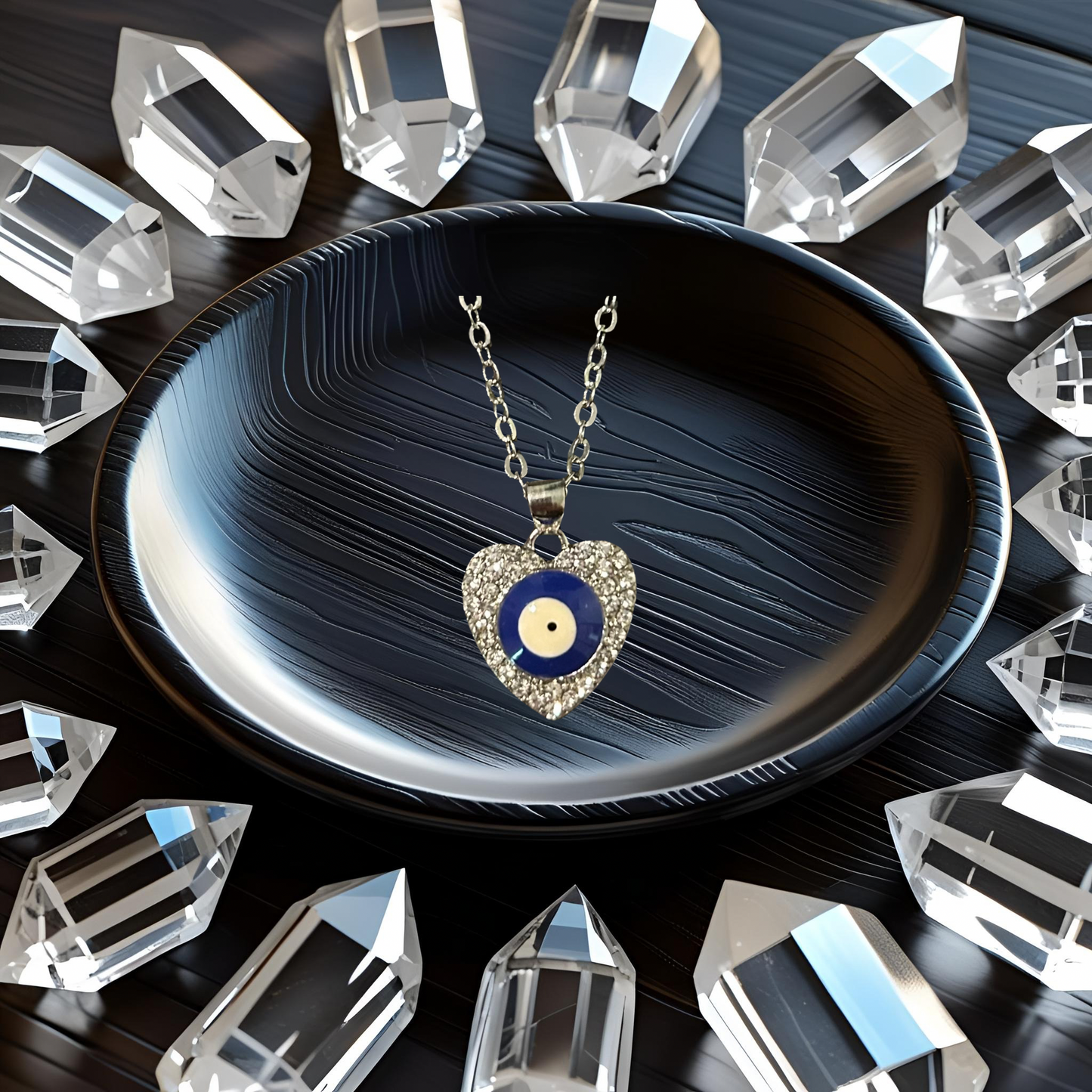 Evil Eye Heart Necklace