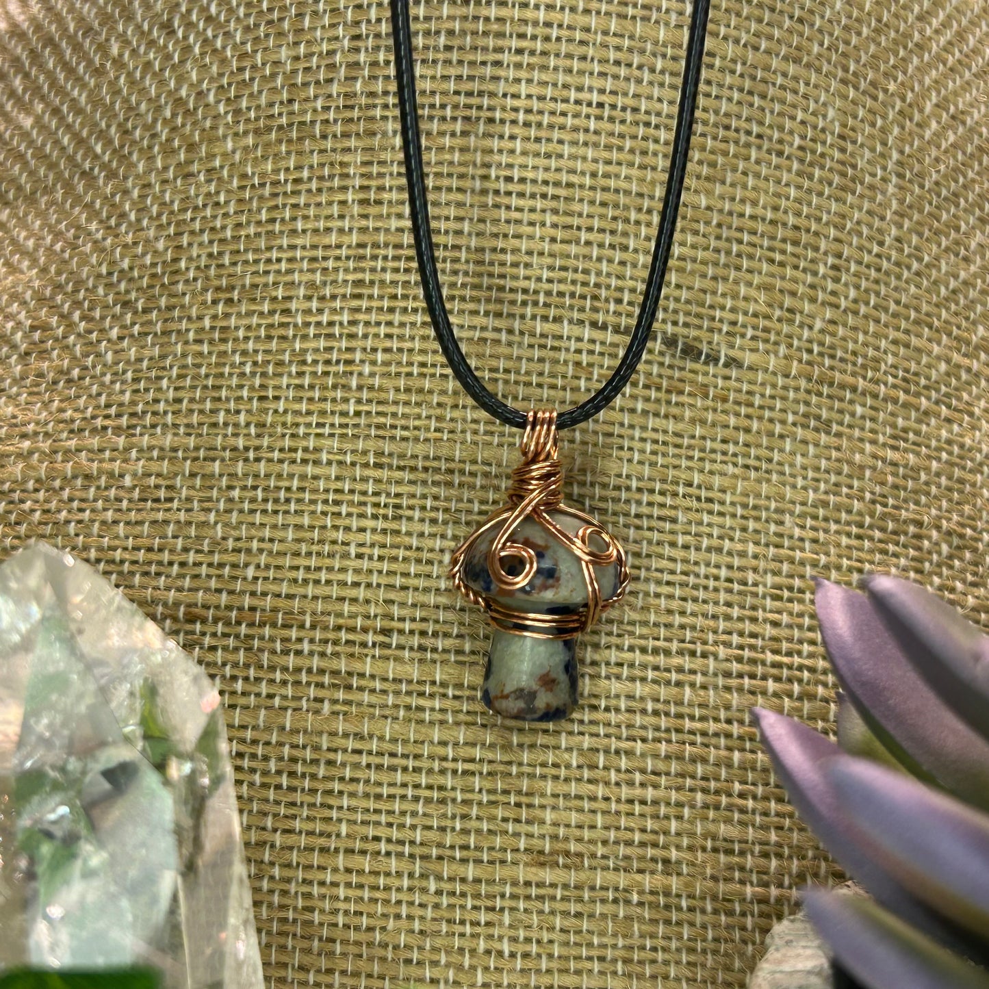 Sodalite Mini Mushroom Necklace