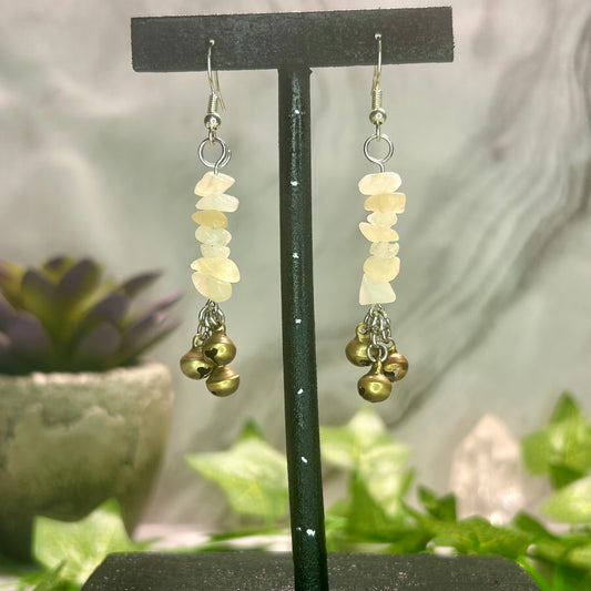 Yellow Calcite Spirit Bell Earrings