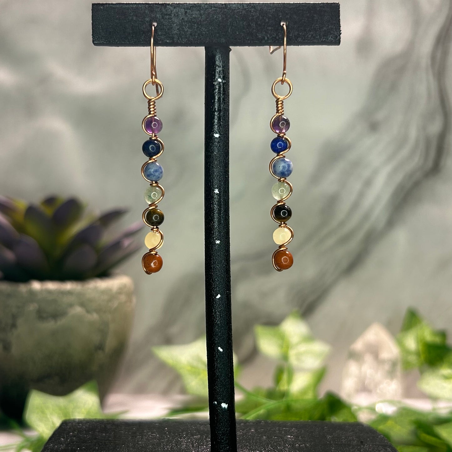 Chakra Balancing Earrings - Copper